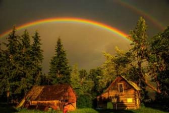 Murray Foubister, Celista B.C.spectacular rainbows at sunset in the rain (11266143503), CC BY-SA 2.0